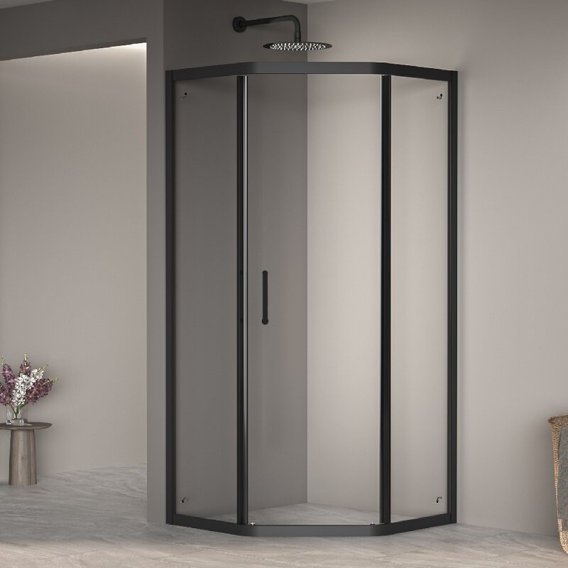 Изображение товара Душевой уголок RGW Passage PA-86 100x100 см раздвижное стекло черный профиль