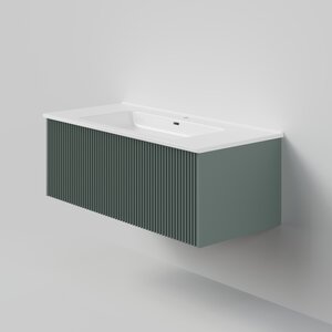 Изображение товара Тумба под раковину La Fenice Terra Grigio 100 см, подвесная, серо-зеленая матовая, FNC-01-TER-G-100