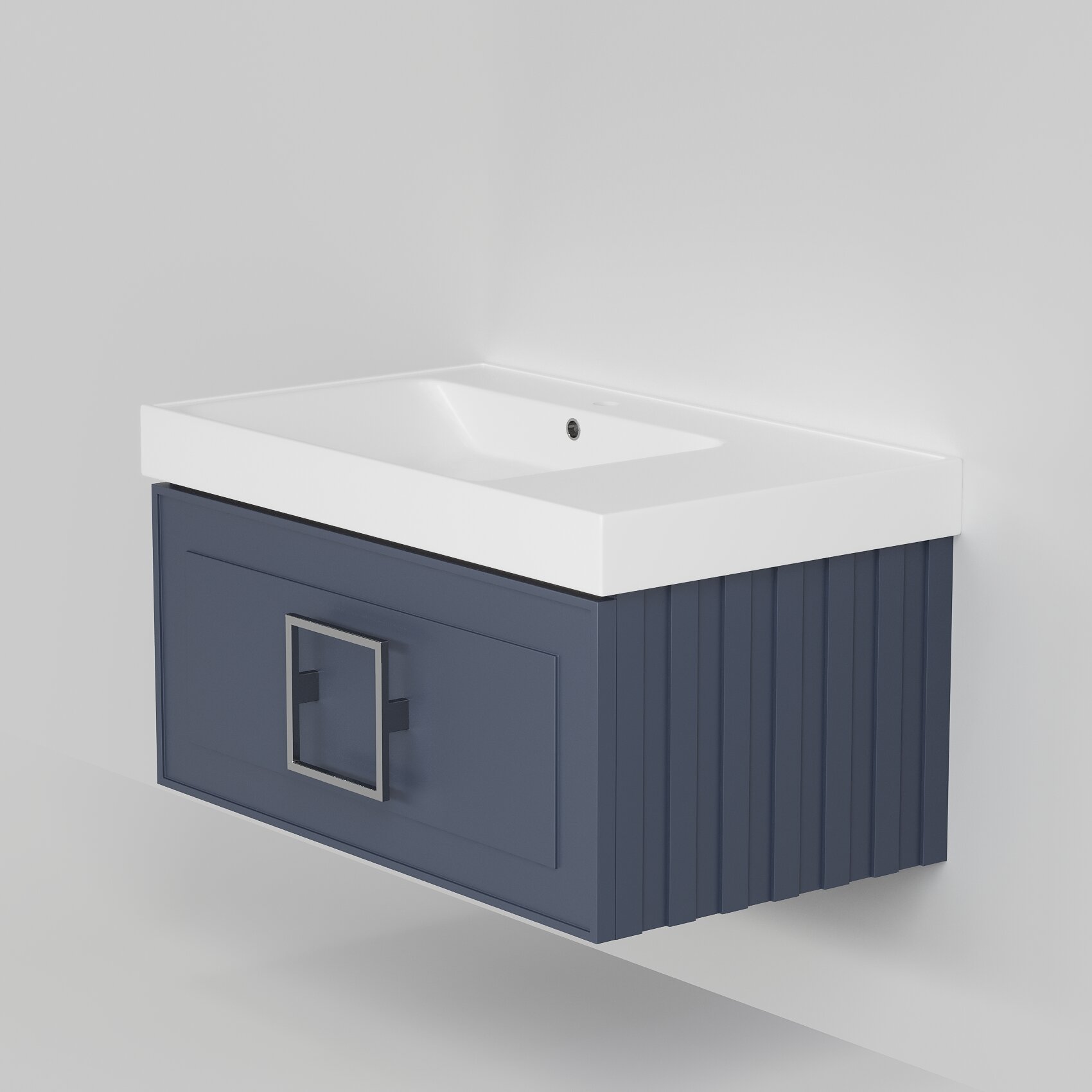 Изображение товара Тумба под раковину La Fenice Cubo Blu Grigio 80 см синий матовый