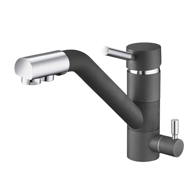 Изображение товара Смеситель для кухонной мойки Emar Quartz 3008.7 Антрацит латунь с подключением фильтра Изображение товара Смеситель для кухонной мойки Emar Quartz 3008.7 Антрацит латунь с подключением фильтра
