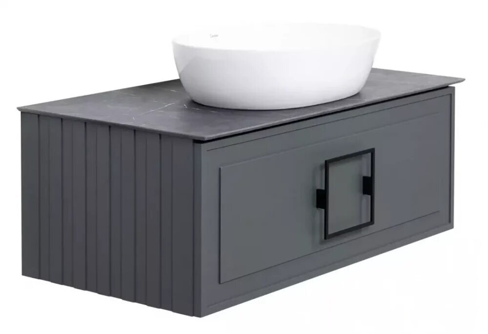 Изображение товара Тумба под раковину La Fenice Cubo Grigio 80 см подвесная серый матовый
