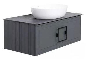 Изображение товара Тумба под раковину La Fenice Cubo Grigio 80 см, подвесная, под накладную раковину, серый матовый, FNC-01-CUB-G-80