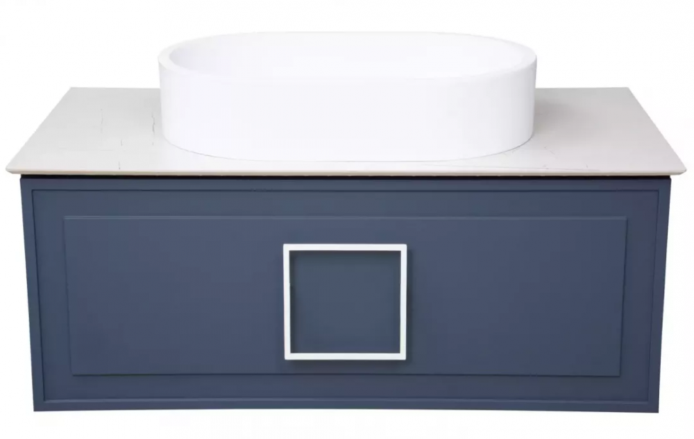 Изображение товара Тумба под раковину La Fenice Cubo Blu Grigio 90 см подвесная синий матовый