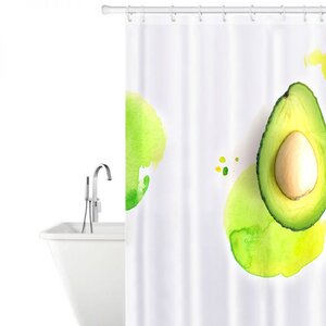 Изображение товара Штора для ванной MySpace Avocado, 180 х 180 см, цвет белый/зеленый, PR180180029