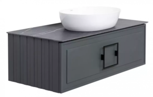 Изображение товара Тумба под раковину La Fenice Cubo Grigio 90 см, подвесная, под накладную раковину, серый матовый, FNC-01-CUB-G-90