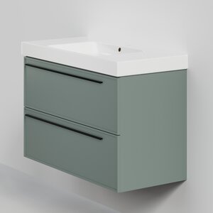 Изображение товара Тумба под раковину La Fenice Elba Grigio Twin 100 см, подвесная, серо-зеленая матовая, FNC-01-ELB-G-100-2
