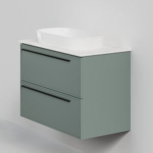 Изображение товара Тумба под раковину La Fenice Elba Grigio Twin 90 см, подвесная, под накладную раковину, серо-зеленый матовый, FNC-01-ELB-G-90-2
