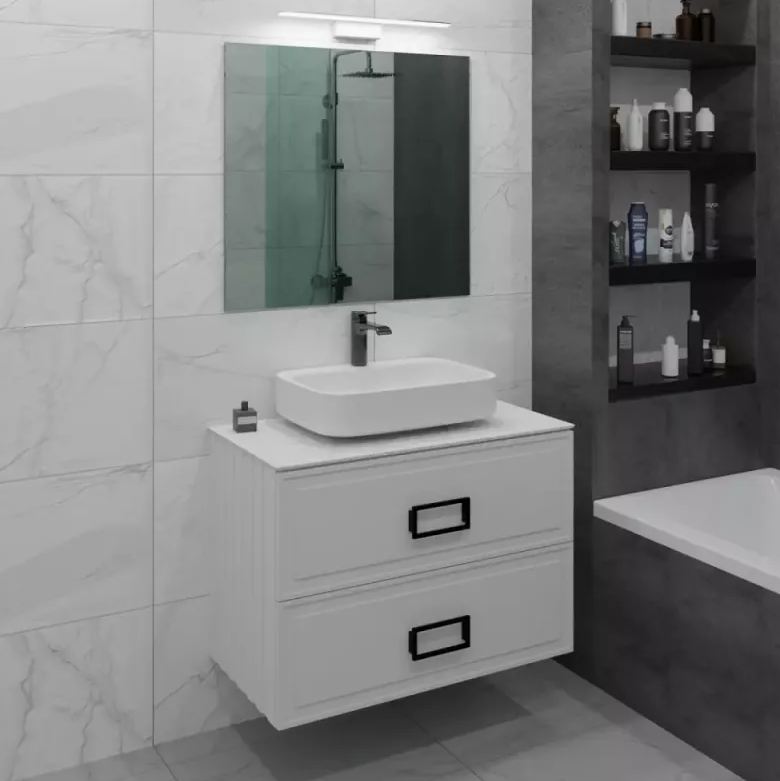 Изображение товара Тумба под раковину La Fenice Cubo Bianca Twin 80 см белая