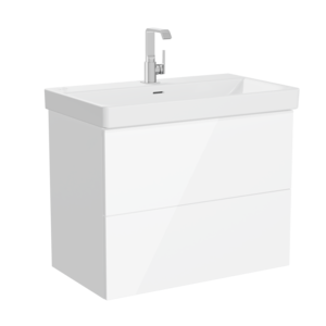 Изображение товара Тумба с раковиной Vitra Metropole 67332 Pure 80 см, подвесная, с подсветкой, белая глянцевая