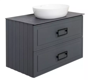Изображение товара Тумба под раковину La Fenice Cubo Grigio Twin 80 см подвесная серый матовый