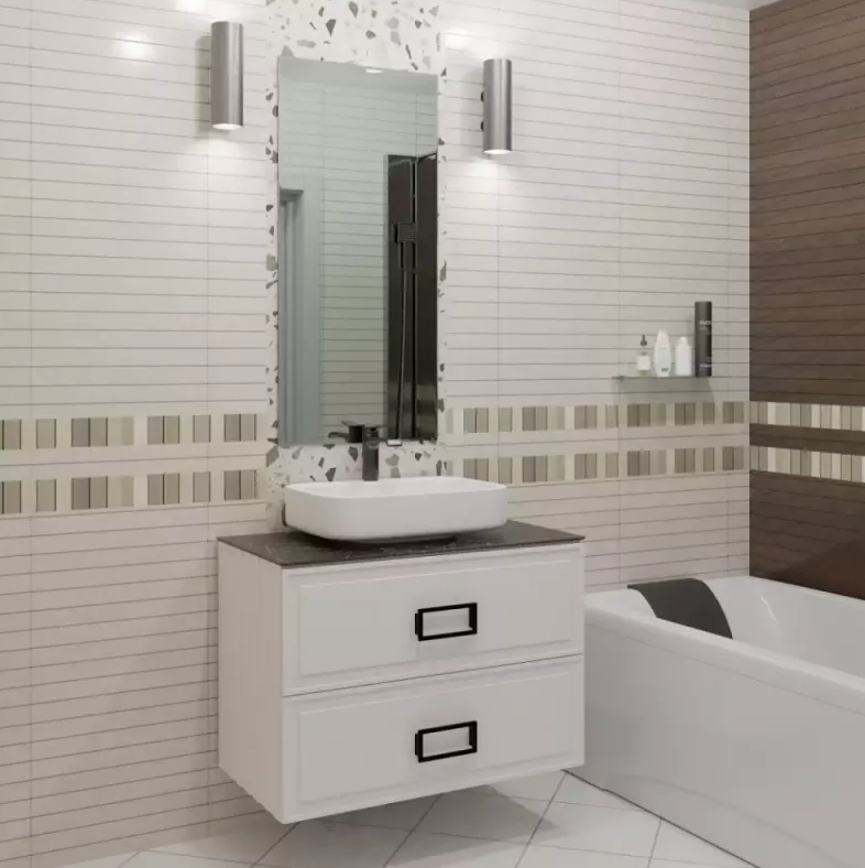 Изображение товара Тумба под раковину La Fenice Cubo Bianca Twin 90 см Подвесная Белый матовый