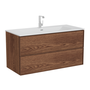 Изображение товара Тумба с раковиной Vitra Metropole 67157 Edge 120 см, подвесная, с подсветкой, цвет ореховое дерево