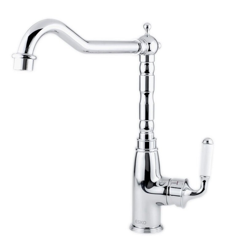 Изображение товара Смеситель для кухни Esko Florence FR 03 C хром белый поворотный 10 лет гарантии