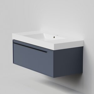 Изображение товара Тумба под раковину La Fenice Elba Blu Grigio 100 см, подвесная, под встраиваемую раковину, синий матовый, FNC-01-ELB-BG-100