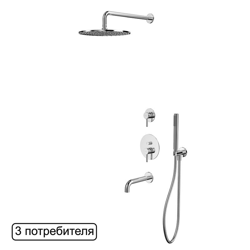 Изображение товара Душевая система Whitecross Y chrome YSET07CR, цвет хром