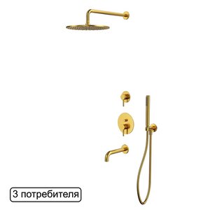 Изображение товара Душевая система Whitecross Y gold YSET07GLB, цвет брашированное золото