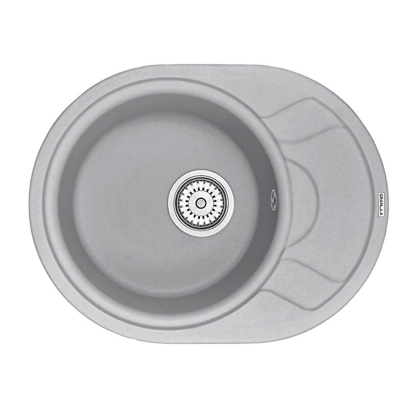 Изображение товара Кухонная мойка Granula GR-5802 5802al, овальная, алюминий/кварц, 57,5×44,5 см