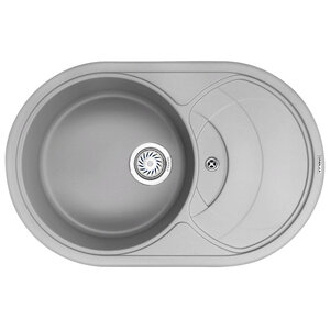 Изображение товара Кухонная мойка Granula GR-7801 7801al алюминиум овальная встроенная с крылом