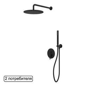 Изображение товара Душевая система Whitecross Y black YSET04BL, цвет черный матовый