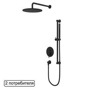 Изображение товара Душевая система Whitecross Y black YSET05BL с встроенным смесителем черный матовый