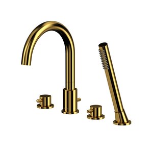 Изображение товара Смеситель Whitecross Y gold для ванны и душа с душевым гарнитуром, золото