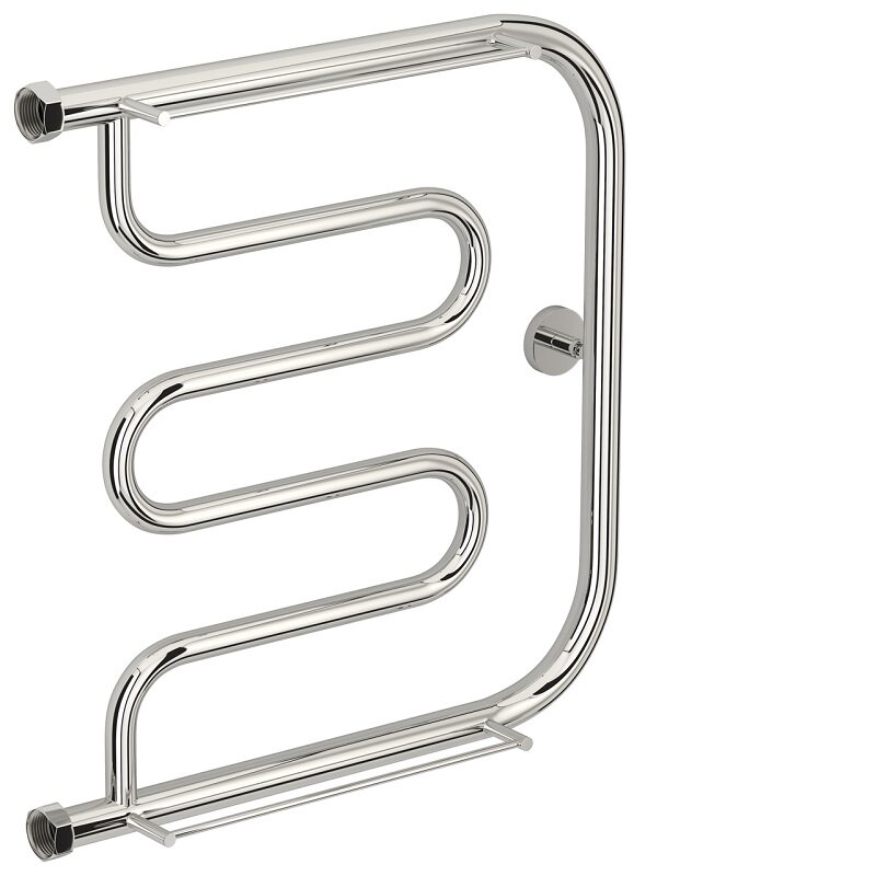 Изображение товара Полотенцесушитель водяной Сунержа Лира+, ширина 50 см, высота 50 см, боковое подключение 50 см, 2 полки, цвет хром, 00-4012-5050