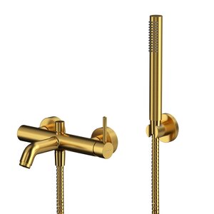 Изображение товара Смеситель Whitecross Y brushed gold Y1231GLB для ванны и душа, с душевым гарнитуром, цвет брашированное золото