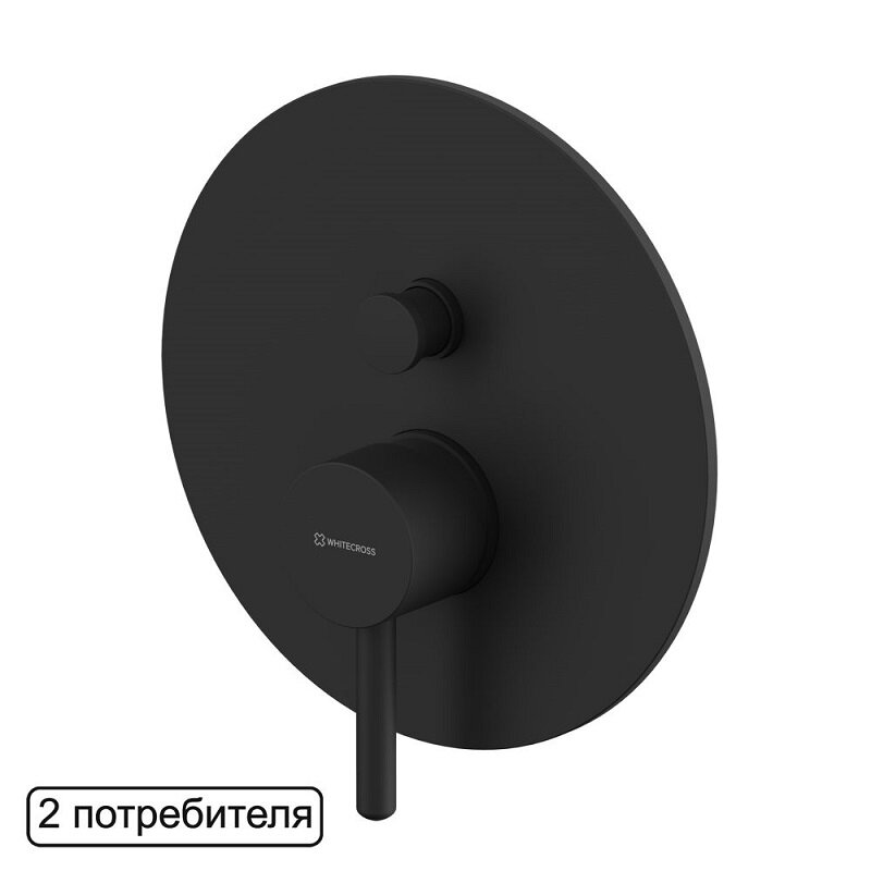 Изображение товара Смеситель Whitecross Y black Y1235BL для душа, цвет черный матовый Изображение товара Смеситель Whitecross Y black Y1235BL для душа, цвет черный матовый