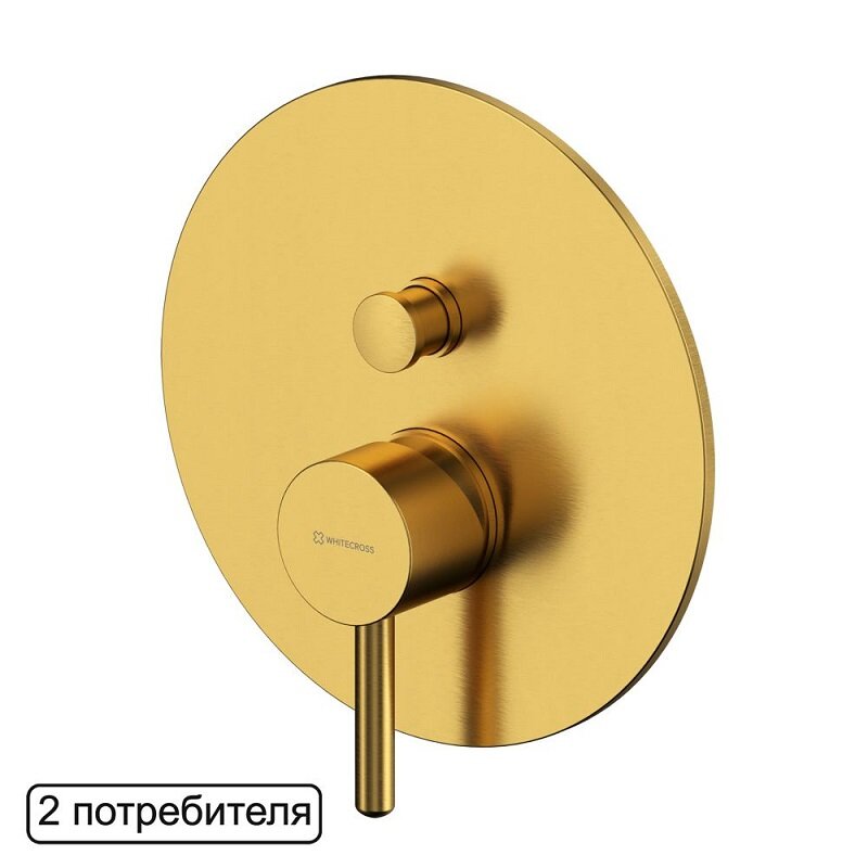 Изображение товара Смеситель Whitecross Y brushed gold Y1235GLB для душа, цвет брашированное золото Изображение товара Смеситель Whitecross Y brushed gold Y1235GLB для душа, цвет брашированное золото