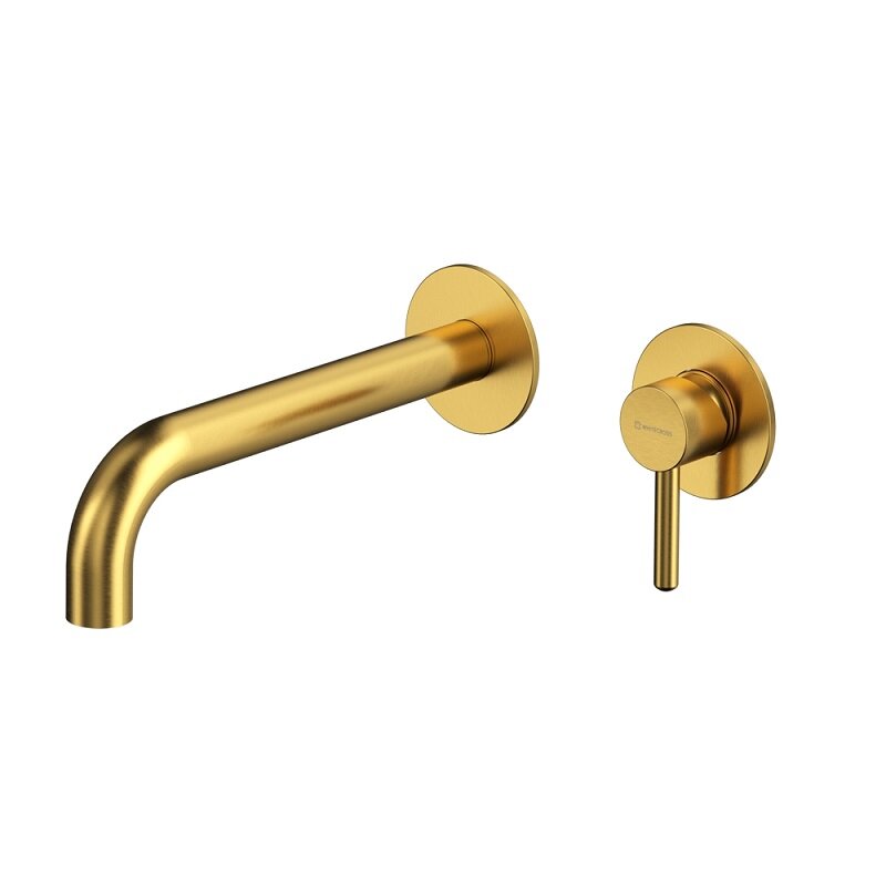 Изображение товара Смеситель Whitecross Y brushed gold для раковины, однорычажный, скрытый монтаж, 22 см излив