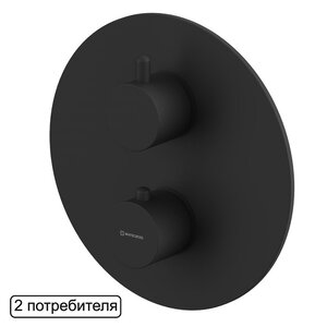 Изображение товара Смеситель Whitecross Y black Y1236BL для душа, термостатический, на 2 потребителя, цвет черный матовый