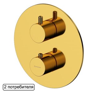 Изображение товара Смеситель Whitecross Y gold Y1236GL для душа, термостатический, на 2 потребителя, цвет золото