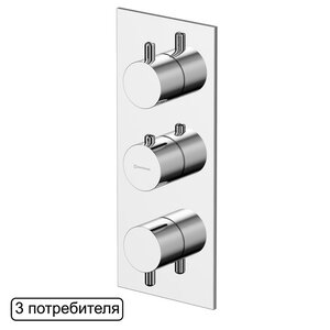 Изображение товара Смеситель Whitecross Y chrome Y1238CR для душа, термостатический, на 3 потребителя, цвет хром