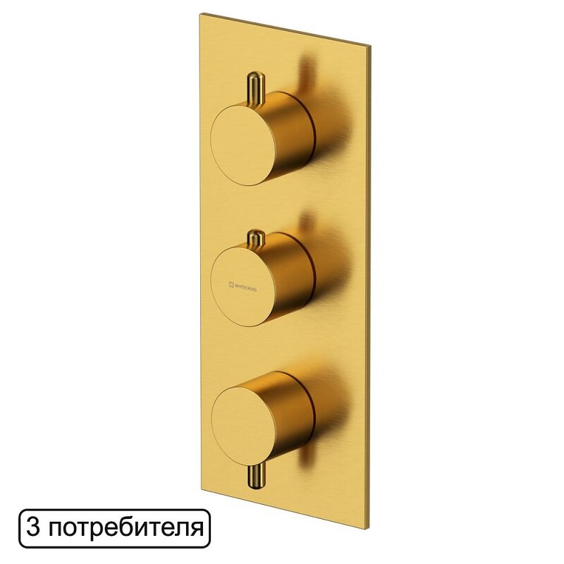 Изображение товара Красивый термостатический смеситель для душа Whitecross Y в золотом цвете