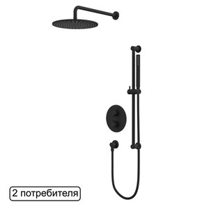 Изображение товара Душевая система Whitecross Y black YSET09BL, термостатическая, цвет черный матовый