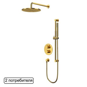 Изображение товара Душевая система Whitecross Y gold YSET09GL, термостатическая, цвет золото