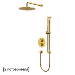 Изображение товара Душевая система Whitecross Y brushed gold YSET09GLB, термостатическая, цвет брашированное золото
