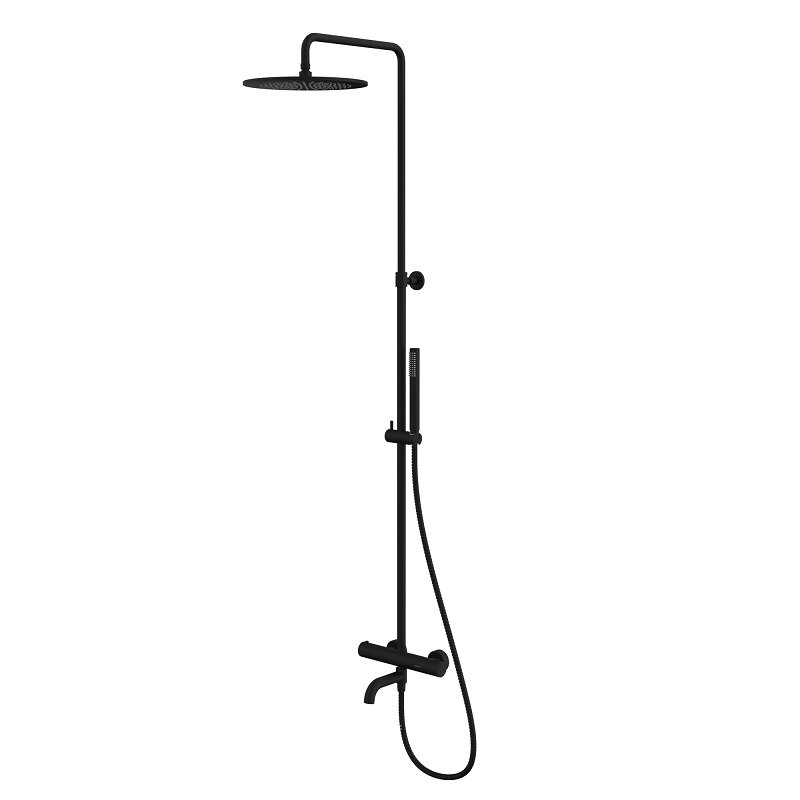 Изображение товара Душевая система Whitecross Y black Y1234BL термостатическая черный матовый