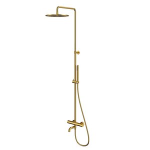 Изображение товара Душевая система Whitecross Y brushed gold с термостатом и брашированным золотом