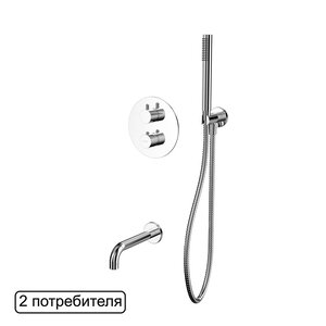 Изображение товара Смеситель для ванны и душа Whitecross Y chrome YSET10CR, термостатический, с душевым гарнитуром, хром