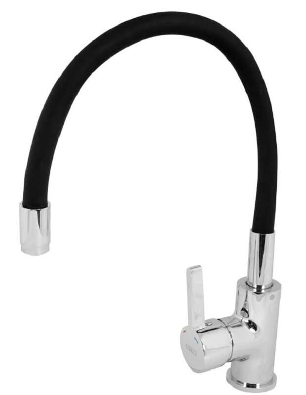 Изображение товара Смеситель для кухни Esko с гибким изливом и высоким ротором, хром/черный