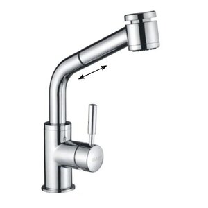 Изображение товара Смеситель для кухни Oulin, хром, с выдвижной душевой лейкой, OL-8076