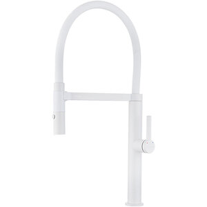 Изображение товара Смеситель Paulmark Leader Le214101-WH для кухонной мойки, с гибким изливом, цвет белый матовый