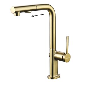 Изображение товара Смеситель Paulmark Neo, для кухонной мойки, цвет брашированное золото, Ne214419-BG