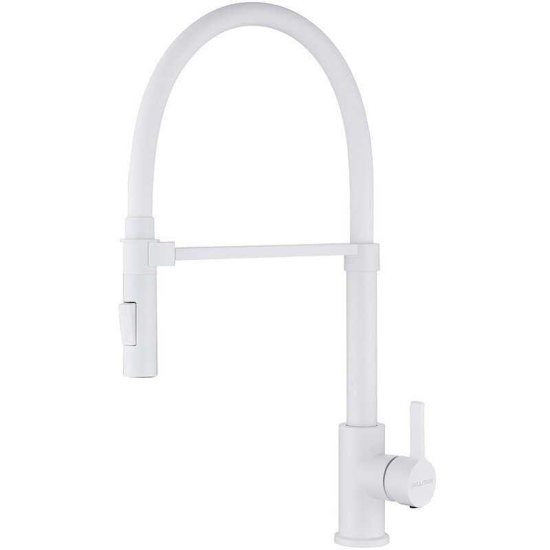 Изображение товара Смеситель для кухни Paulmark Halt Ha214021-431 белый матовый 360 поворотный