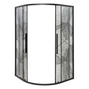 Изображение товара Душевой уголок Dto HB, 100 х 100 см, четверть круга, стекло прозрачное с рисунком, профиль черный, HB100