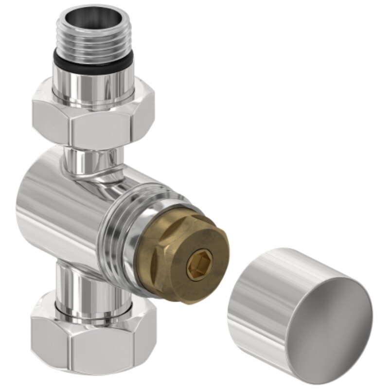Изображение товара Вентиль Сунержа прямой под шестигранник G 1/2 дюйма НР G 3/4 дюйма НР хром