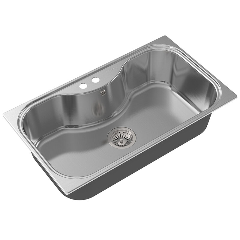 Изображение товара Кухонная мойка Oulin 87 см из нержавеющей стали с сатиновым покрытием
