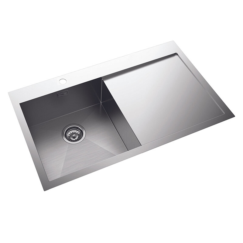 Изображение товара Мойка кухонная Oulin 89 см, нержавеющая сталь, цвет сатин, крыло справа, OL-FTL101R