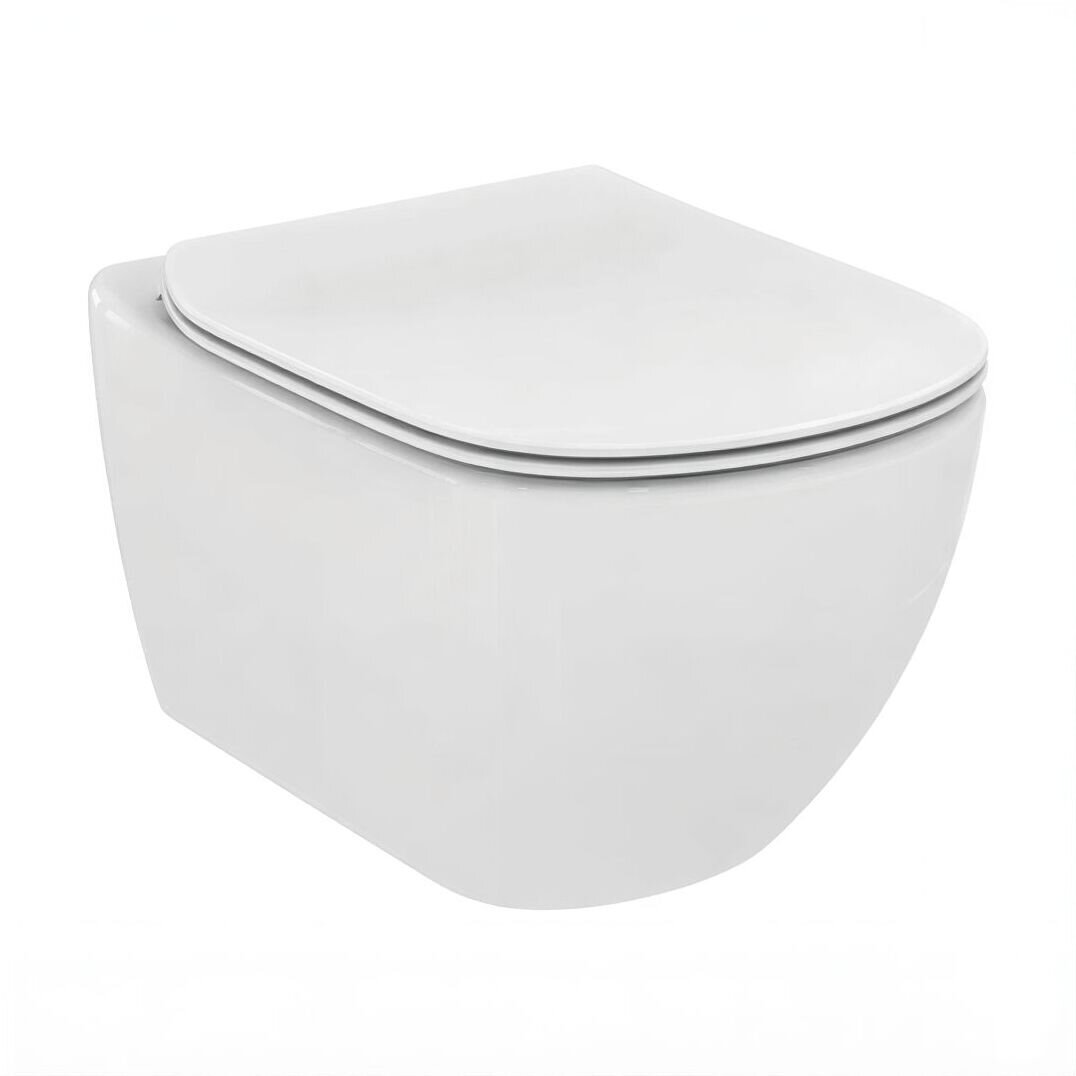 Изображение товара Подвесной унитаз безободковый Ideal Standard Tesi Aquablade T007901/T352701, крышка микролифт, белый